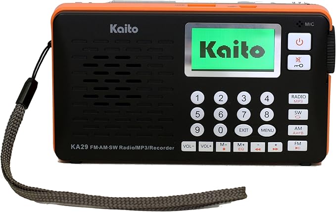 Kaito KA29 All in one World Receiver, with Recorder, AM FM SW Radio and MP3 Player(Black)