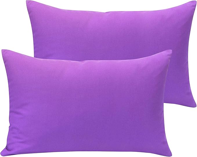 NTBAY Microfiber Toddler Pillowcases with Envelope Closure, 2 Pack 100% Brushed Microfiber Super Soft Travel Kids Nursery Pillow Cases, 14"x20" Fits Pillows Sized 12"x16" 13"x18" 14"x19", Purple