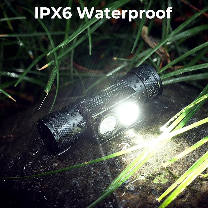 77outdoor LED Rechargeable Red Headlamp, H25LR / D25LR Powerful Lightweight Headlight with 90 High CRI Bright White Light and 660nm Deep Red Light, USB C Charging for Camping, Hiking, Hunting