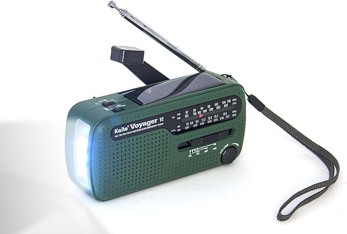 Best NOAA Portable Solar/Hand Crank AM/FM, Shortwave & NOAA Weather Emergency Radio with USB Cell Phone Charger & LED Flashlight (Green)