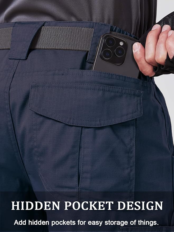 CNBQDD Mens Work Pants Cargo Tactical Construction for Men Ripstop Water Repellent Lightweight Outdoor Hiking with Pockets