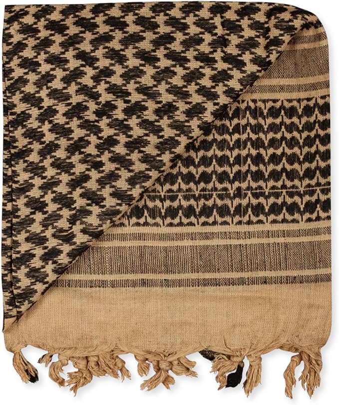M MCGUIRE GEAR Shemagh Tactical Scarf, Middle Eastern Desert Hood, Bandana, Keffiyeh, Military Style, 100% Cotton, 42" x 42"