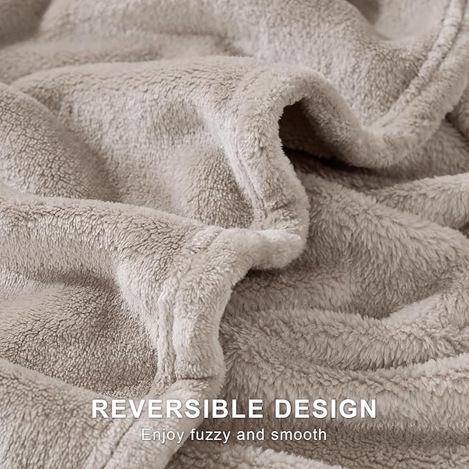 Hansleep Fleece Mocha Brown Twin Blanket, Soft Flannel Fuzzy Plush Cozy Blanket for All Seasons, Mocha Brown, Twin 60x80 Inches