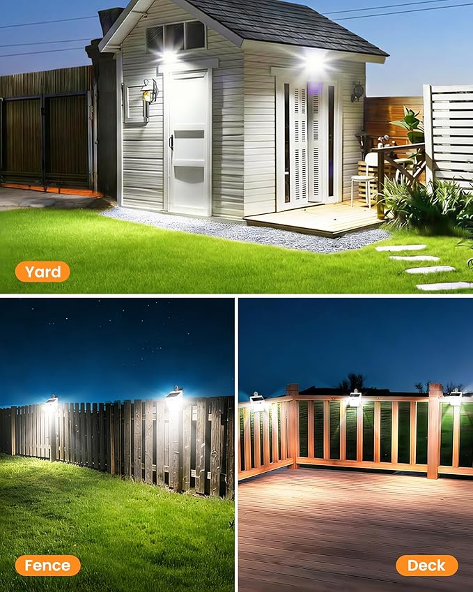 Clip On Solar Lights Outdoor,Motion Sensor Outdoor Lights, 72LEDs 600LM Clip on Solar Fence Lights Outdoor Waterproof LED,Solar Lights for Wall Fence,Deck, Gutter,Camping (2, White)