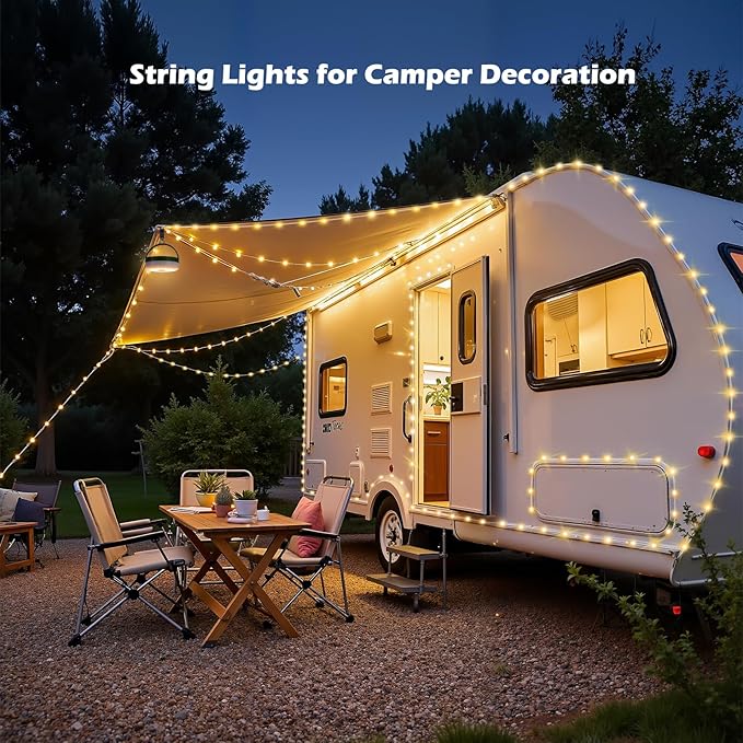 Fairy Lights Battery Operated, 33FT 100LED Quick Storage Twinkle Light with Timer & 9 Modes, Portable Camping String Lights Waterproof for Christmas Outdoor Patio Garden Party Decor