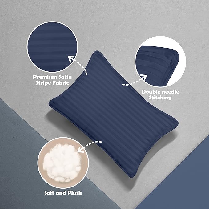 Utopia Bedding Toddler Pillow (Navy Blue, 2 Pack), 13x18 Small Kids Pillow for Sleeping, Soft and Breathable Cotton Blend Shell, Ideal for Toddler Bed and Travel (Intended for Age 2 and up)