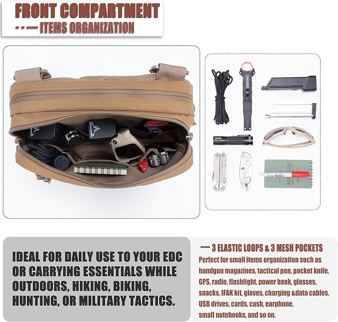 Tactical Chest Rig Bag Concealed Carry CCW Pack Molle Pouch IFAK EMT Medical Organizer for Outdoor Hunting Shooting Hiking with Quick Release Harness