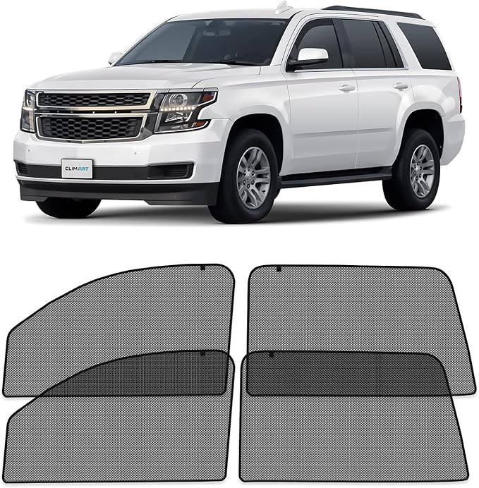 CLIM ART Magnetic Car Window Shades for Chevy Tahoe 2015-2020 – Custom-Fit Sun Blocker Curtains, Side Window Covers, Essential Car Accessories for Camping, Baby, and Privacy Protection - MS0243