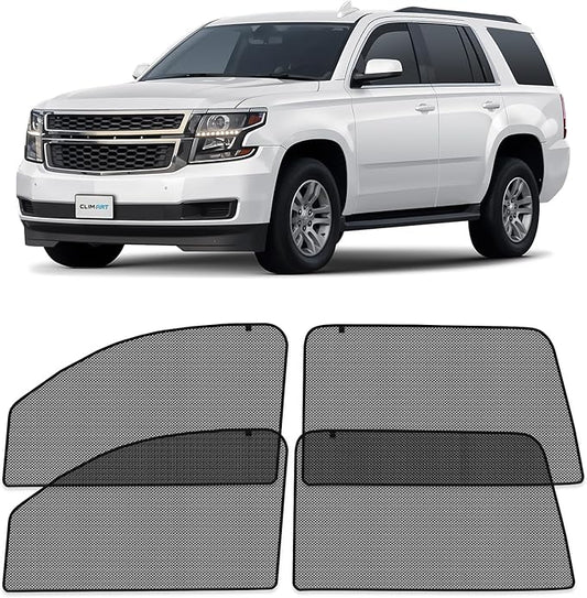CLIM ART Magnetic Car Window Shades for Chevy Tahoe 2015-2020 – Custom-Fit Sun Blocker Curtains, Side Window Covers, Essential Car Accessories for Camping, Baby, and Privacy Protection - MS0243