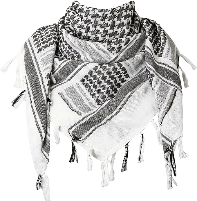 Aonal Military Shemagh Tactical Desert Scarf, 100% Cotton Keffiyeh Neck Head Scarf Wrap for Men Women