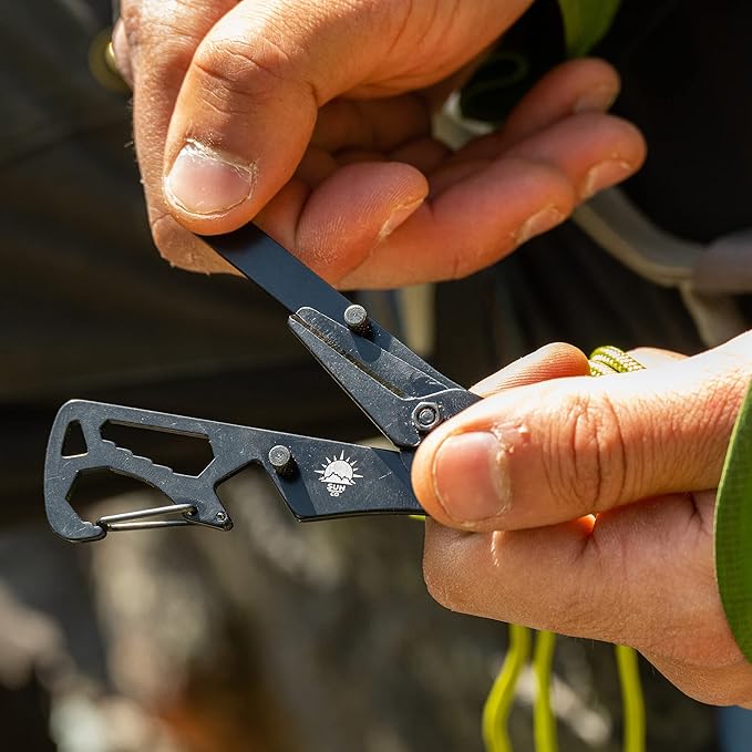 Sun Company SwingShears - Foldable Scissors MultiTool with Carabiner | 8 Functions Including Shears, Screwdriver, and Hex Wrenches | Handy Gadget for Camping, Hiking, Hunting, Fishing or EDC