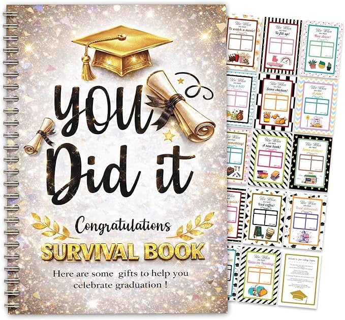 College survival gift card book - Graduation College Gift Card Book 2026 open when envelopes fo Graduations collegee student – Graduation Gifts for High School Survival Gifts Card Booklet Holder Books
