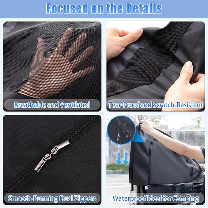 ZATOOTO Car Window Shades for Ford F-150 2021-2024 Car Window Covers Blackout | Double-Layer with Zipper | Airflow and Privacy F-150 Window Screen with Storage Bag for Camping Napping Traveling