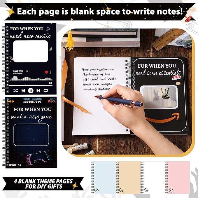 Zhanmai College Gift Card Book 7 x 5 Inch Graduation Gift Card Book 2026 College Survival Booklet Organizer Leaving Home High University School Birthday Care Package Cash Holder(Cute)