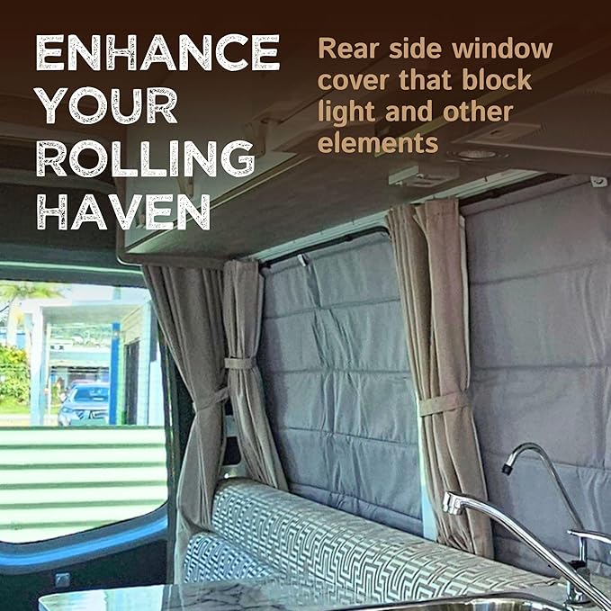 Living in a Bubble Insulated Blackout Rear Right Side Window Cover for Mercedes Sprinter Van Year 2007-2026 170" Length LWB & XLWB, NCV3 & VS30 (Bare Metal Frame)
