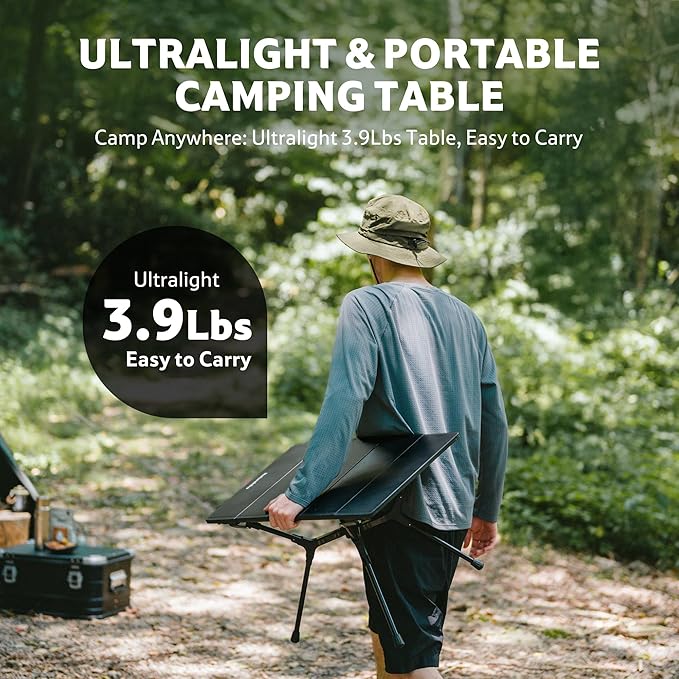 Naturehike YL01 Portable Camping Table, Lightweight Folding Backpacking Table for Hiking, Tailgating, Picnics, Beach, Travel