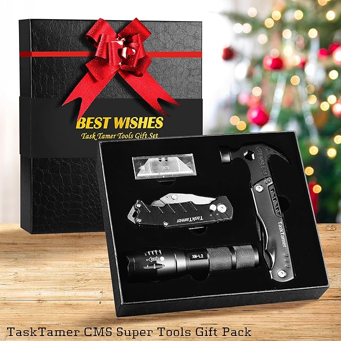 Multitools For Men Women, Multi tool Gift Set with 3 tiems Multi-tool Hammer, Utility Knife, LED Flashlight, EDC Toolbox for Car, Super Tools Gifts Set For Father Husband for Christmas Birthday
