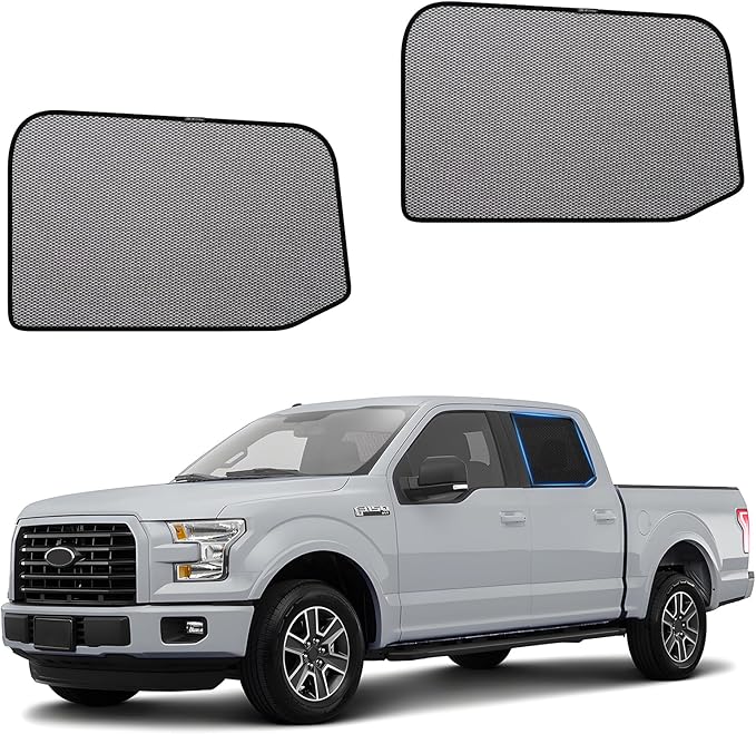 ZATOOTO Car Window Shades F150 2015-2020 for Rear Window 2Pack car Shades for Back Windows Baby & Pet | Blocks 99% UV Rays & Heat | Breathable Mesh for Privacy & Bug Protection | Camping & Travel