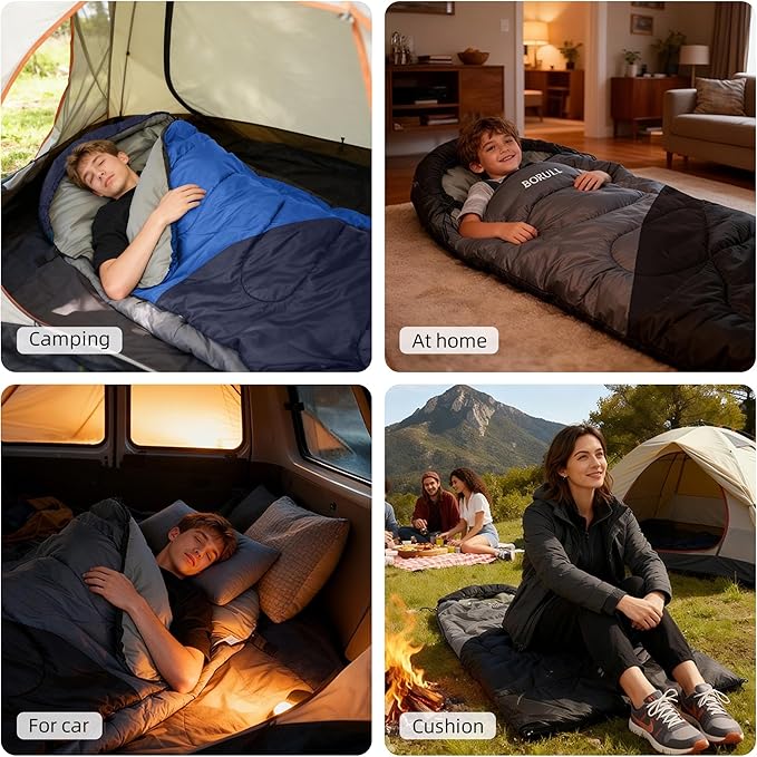 Sleeping Bags for Adults Cold Warm Weather,Backpacking Compact Lightweight Camping Sleeping Bag with Compression Sack for Kids,Camping Essentials Gear for Hiking,Travel,Climb,Outdoor, Indoor