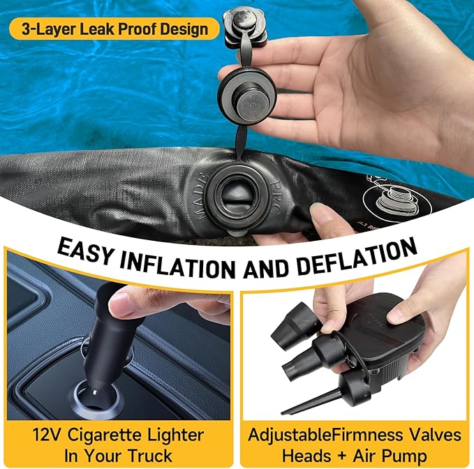 Umbrauto Truck Air Mattress for 5.5-5.8ft Full Size Short Bed, Inflatable Pickup Tent Camping Mattress, Blow Up Pick Up Truck Air Bed for Outdoor Travel