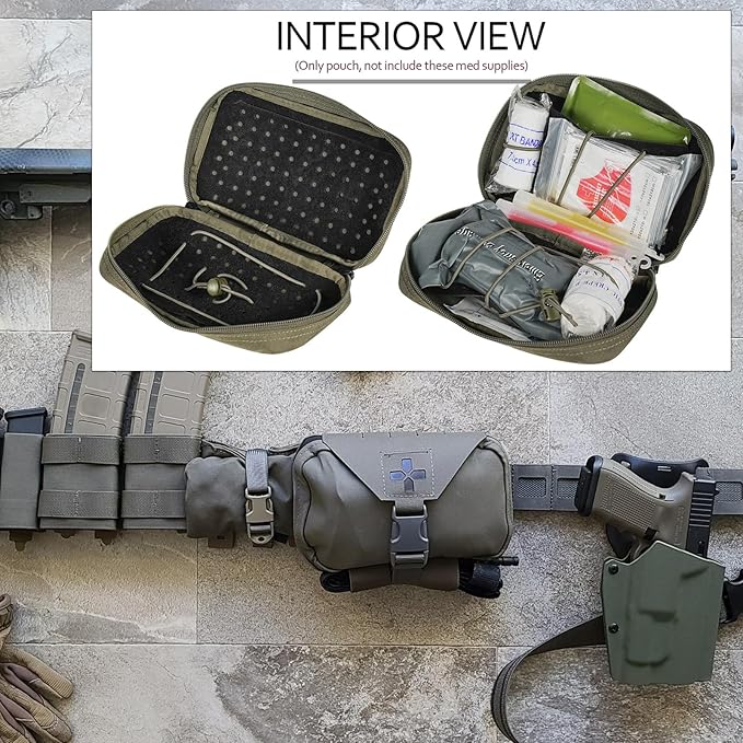 Ifak Pouch-Rapid Deployment Tactical MOLLE Trauma Kit Pouches, Quick Release Tear-Off Medical First Aid Kit Organiser with Red Immediate Identify for Emergency Surviva.