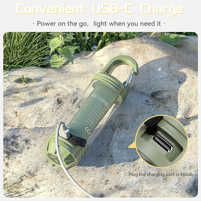 Ultra Bright Camping Lantern, 1200mAh Camping Lights with 3 Colors & 4 Brightness, SOS, Max 1500LM, Waterproof Rechargeable Flashlight Lantern for Power