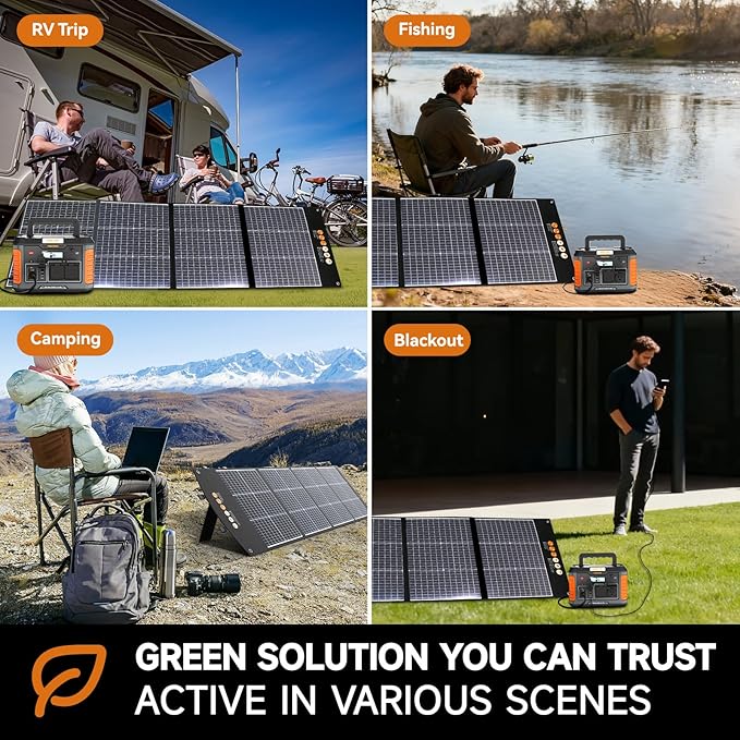 BALDR Solar Panels 200W Monocrystalline Portable Folding Solar Charger for Solar Generators and Portable Power Stations，Solar Panel Kit for Camping, Off Grid Living
