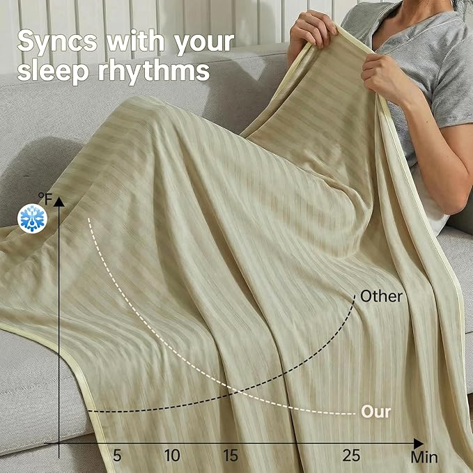 Guohaoi Cooling Blanket (90"x108"King Size) for Hot Sleepers,Absorbs Heat to Keep Body Cool for Night Sweats,100% Oeko-Tex Certified Cool Fiber,Breathable,Comfortable,All-Season.