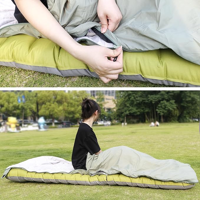 NewDoar Ultralight Backpacking Sleeping Bag - 50-70°F, 1.5lbs, Waterproof & Machine Washable, 2-Way Zipper for Teens,Couples,Women,Men Compact for Hiking/Camping (M/L Sizes)