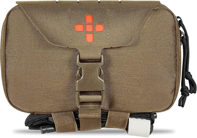 Ifak Pouch-Rapid Deployment Tactical MOLLE Trauma Kit Pouches, Quick Release Tear-Off Medical First Aid Kit Organiser with Red Immediate Identify for Emergency Surviva.