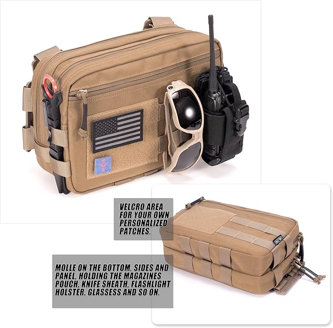 Tactical Chest Rig Bag Concealed Carry CCW Pack Molle Pouch IFAK EMT Medical Organizer for Outdoor Hunting Shooting Hiking with Quick Release Harness
