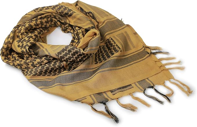 Luxns Military Shemagh Tactical Desert Scarf / 100% Cotton Keffiyeh Scarf Wrap for Men And Women