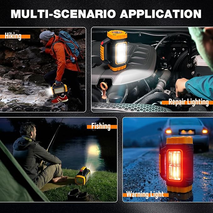 Solar Powered Flashlight Rechargeable, 8 Light Modes 2000mAh Battery 3000 Lumens USB LED Handheld Flashlights, Multi-Function Flashlight for Emergency Spotlight Camping Lantern Hiking (BLUE)2PCS