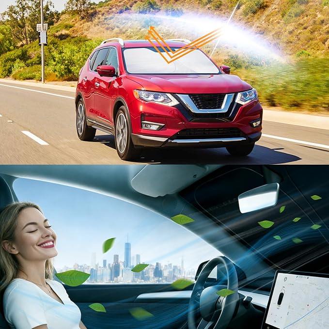 Windshield Sun Shade Compatible with 2014-2020 Rogue Accessories (NOT for Rogue Sport & 2021 Rogue 3rd Gen. T33) Sunshade Sun Visor Protector