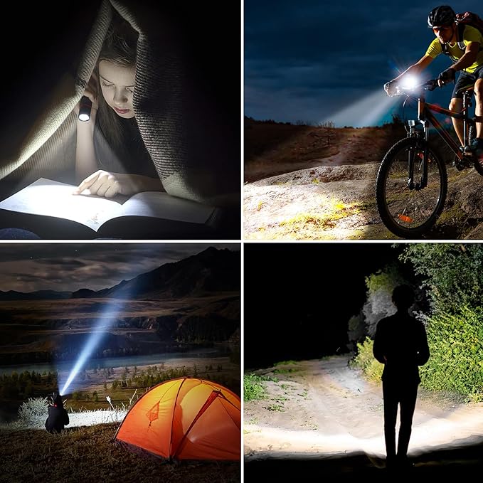 Blukar Flashlight Rechargeable, High Lumens Flashlight, Super Bright Small LED Flash Light- Zoomable, Adjustable Brightness, Long Lasting for Camping, Outdoors and Home Emergency