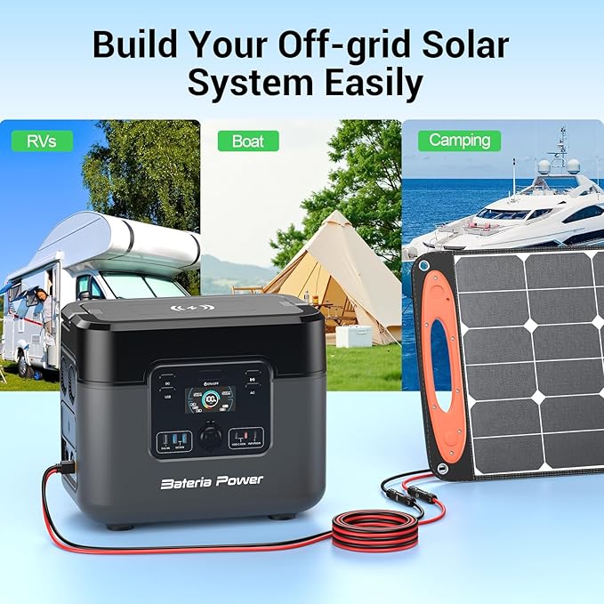 Bateria Power Solar Connector to XT60 Adapter Extension Cable, Solar Panel to XT60 Charge Extension Cable for RV Foldable Solar Panel, Portable Power Station, Solar Generator (50FT1-15.24M 12AWG)