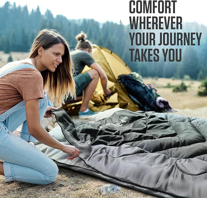 VENTURE 4TH Backpacking Sleeping Bag – XXL, Double and Single Sizes - Lightweight Warm & Cold Weather Sleeping Bags for Adults, Kids & Couples – Ideal for Hiking, Camping & Outdoor Adventures