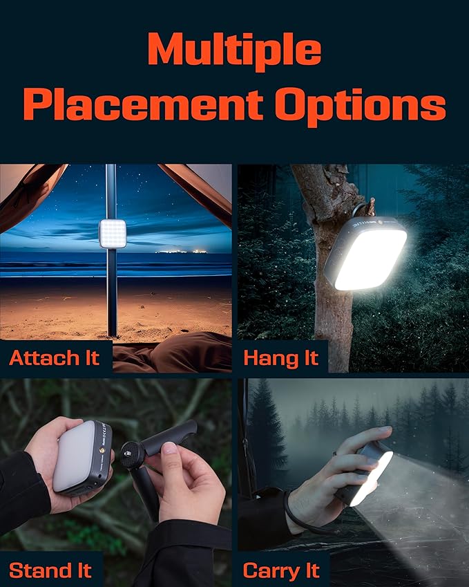 P4X Camping Lantern - Hanging Lantern w/ Bright & Warm Adjustable Lighting - Emergency Lantern w/ USB-C Charging - Rechargeable Camping Light for Power Outage, Tent, Outdoor, Hiking, Camp, & Fishing