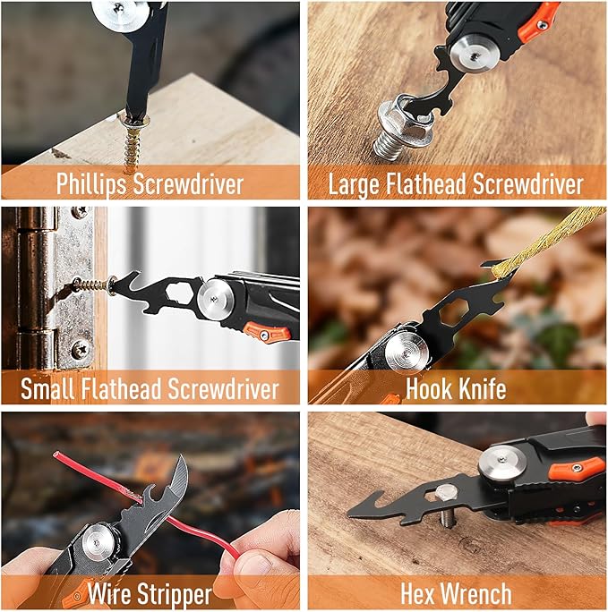 ZOOI Fathers Day Mens Gifts for Husband Dad, Gifts for Men Dad, Pocket Multitool, EDC Gear, Fathers Day Dad Gifts from Daughter Son Wife, Gifts for Him Boyfriend, Pocket Tools for Fishing Camping Gear