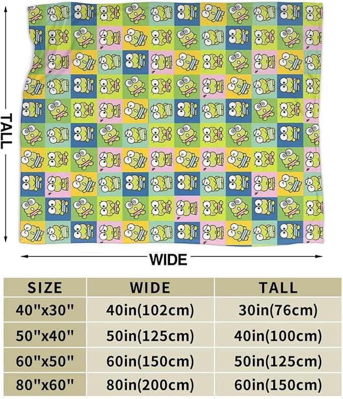 Funny Frog Blanket Cozy Soft Cute Frog Flannel Plush Throw Blanket Warm Fluffy Fleece Bedding Stuff Decor Blanket Gifts for Lover Teens Girls Boys Kids Adults Women 50"x60"