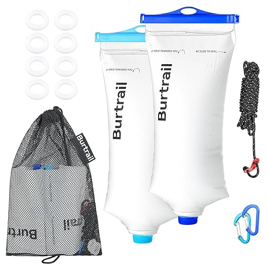 Squeeze Water Bag Compatible with Squeeze Water Filtration System,Foldable Squeeze Bag for Survival Water Filter Straw,2L Durable TPU Material Water Container,Pack of 2