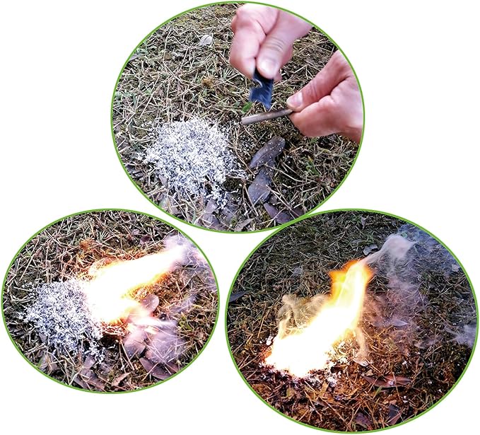 eGreen 30 Bags Magnesium Shavings + 20 Thin Wax Ropes (4" Long, 240 Min Burn Time) – Fire Starter Kit for Camping, Hiking, Survival