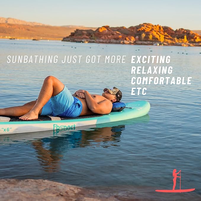 Inflatable SUP Paddle Board Pillow - Waterproof Self Inflatable Compact Travel Pillow - Also Great for Camping, Airplanes, Hammocks & More - Adjustable Neck Support with Built in Anti-Slip Straps