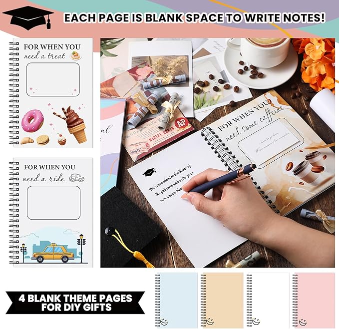 Zhanmai College Gift Card Book 7 x 5 Inch Graduation Gift Card Book 2026 College Survival Booklet Organizer Leaving Home High University School Birthday Care Package Cash Holder(Pastel)