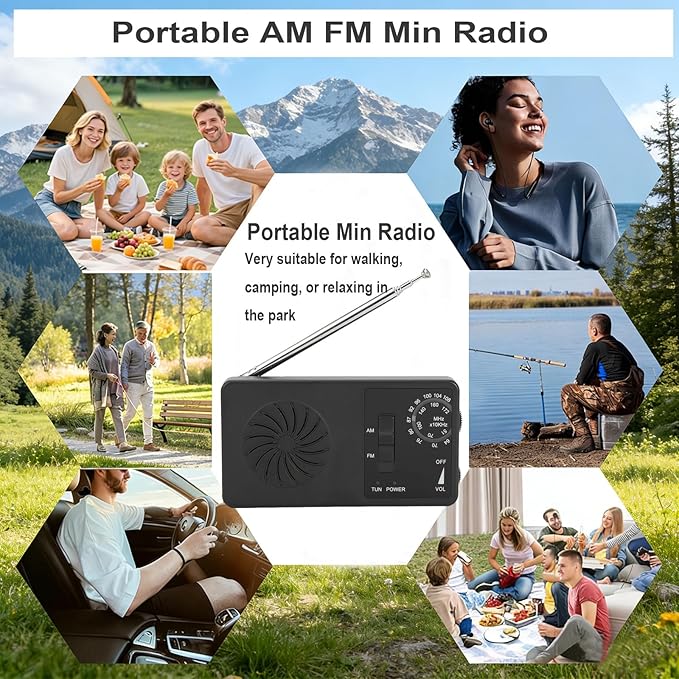 Pocket Mini Radio, Portable AM FM Worldband Radio with Best Reception, 2AAA Battery Operated Transistor Radio with Earphone Jack, Loud Speaker for Indoor/Outdoor/Emergency & Gift