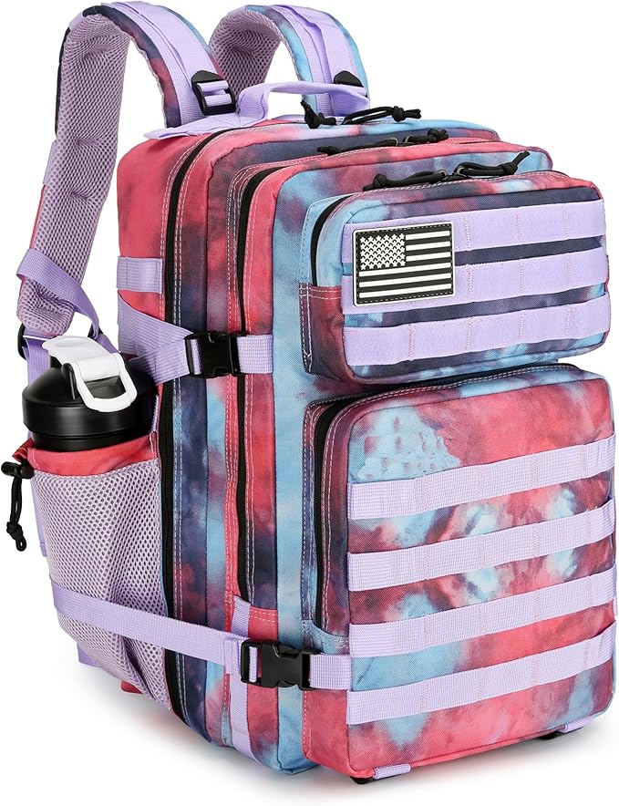 Lovelinks21 45L Tactical Assault Backpack 3 day assault pack with Molle Waterproof backpack Rucksack for Tactical Backpacks (Nebula Camo)