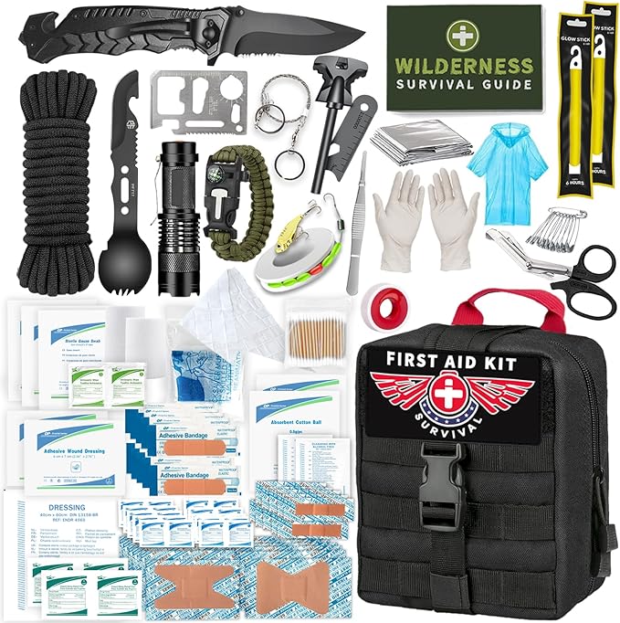 Gifts for Men Dad Husband Him Fathers Day, Survival Kit, Emergency Survival Gear and Equipment 14 in 1, Anniversary Birthday Gifts for Him Boyfriend, Hunting Fishing Camping Accessories, Cool Gadget