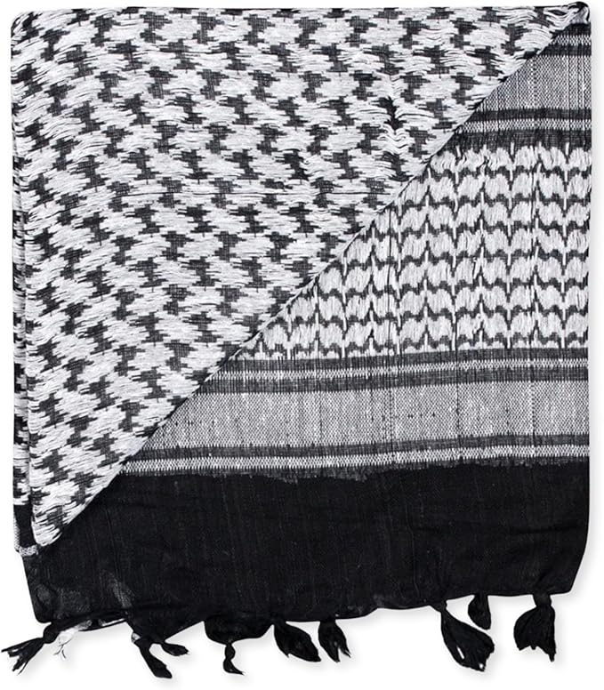 M MCGUIRE GEAR Shemagh Tactical Scarf, Middle Eastern Desert Hood, Bandana, Keffiyeh, Military Style, 100% Cotton, 42" x 42"