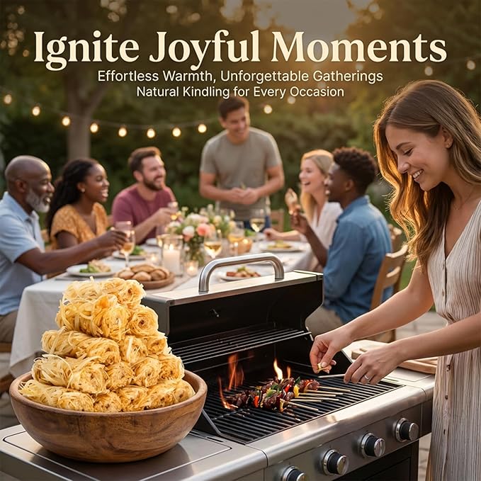 MAQIHAN 15PCS Quick Ignite Fire Starter - Fire Starter Rolls for BBQ Fireplace, Charcoal Starter for Indoor and Outdoor Use, Easily Light, Wax Wood Roll for Campfire, Chimney, Grill, Camping, Survival