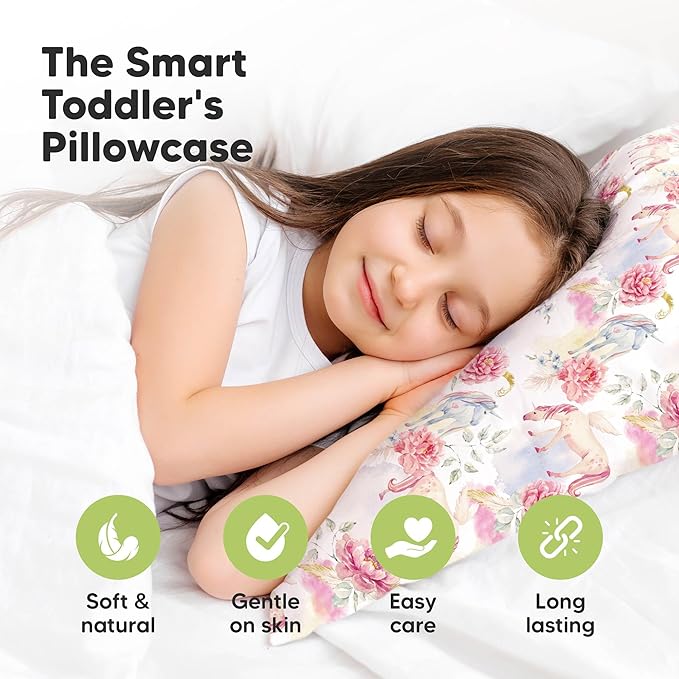 KeaBabies Toddler Pillowcase 13"x18" - Organic Cotton Toddler Pillowcase for Kids, Boys, Girls, Soft & Durable Cotton Cover for Miniature Sleepy Pillows, Cute Colors, Pillow Sold Separately(Fantasy)